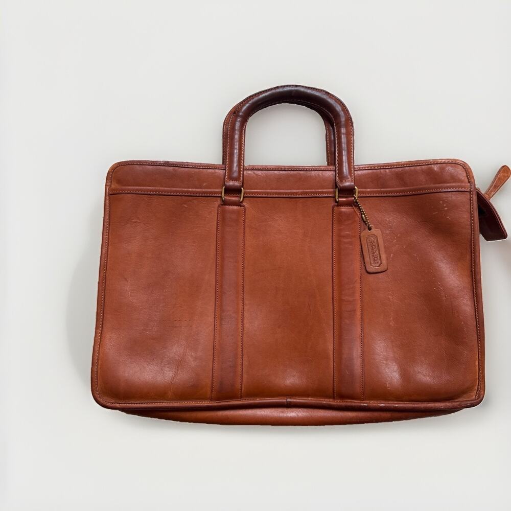 Coach MEDIUM Vintage 1618 Whiskey Business Brief 70s Made in New‎ York City, USA